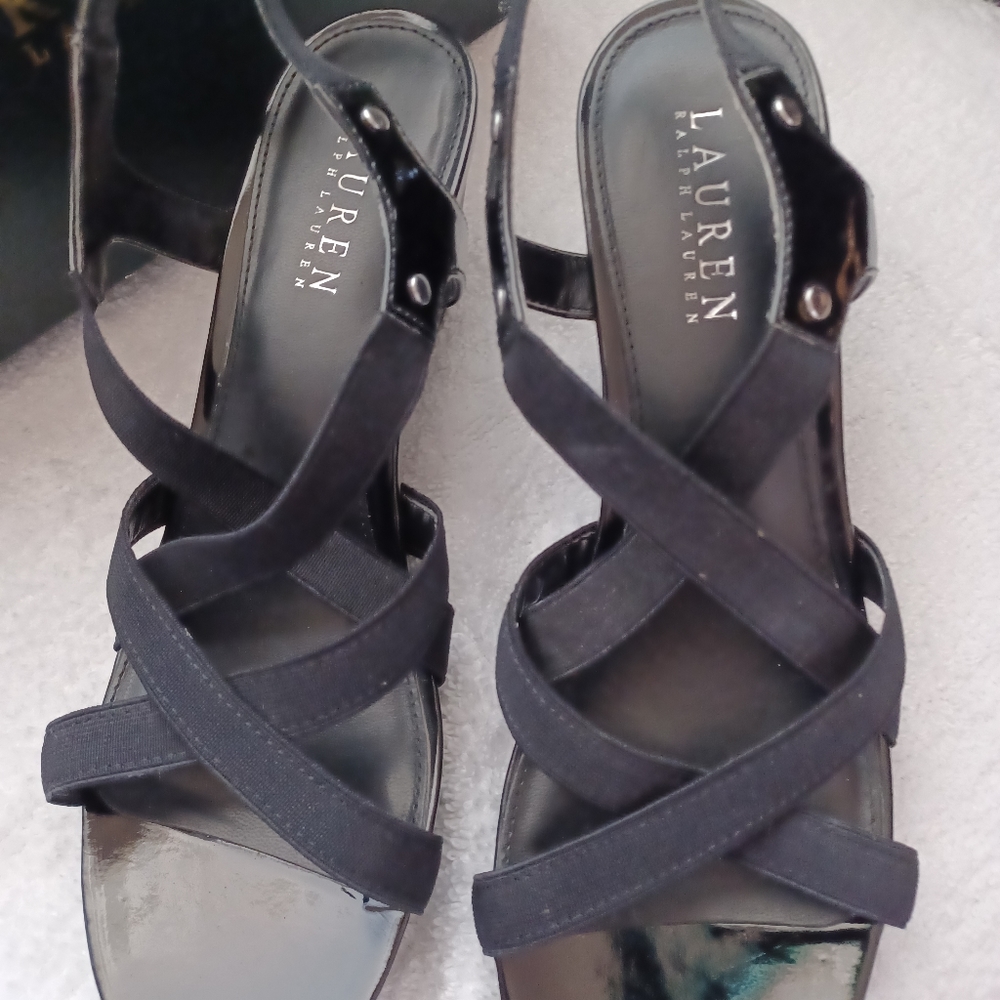 Sandals Ralph Lauren size 8B black - Picture 2 of 6